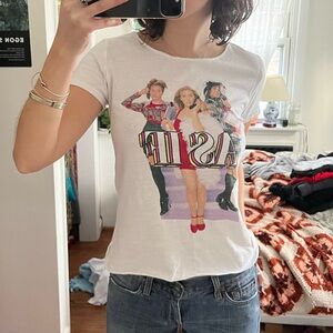 White Graphic Tee with Bold Print